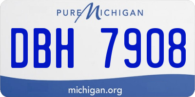 MI license plate DBH7908