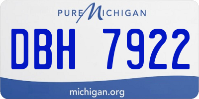 MI license plate DBH7922