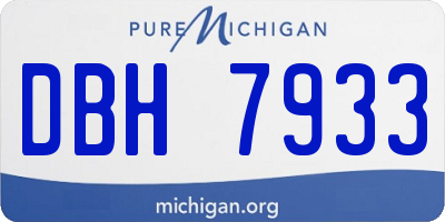 MI license plate DBH7933