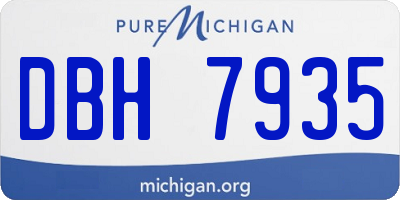 MI license plate DBH7935