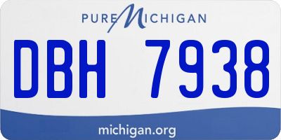 MI license plate DBH7938