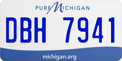 MI license plate DBH7941