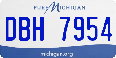 MI license plate DBH7954