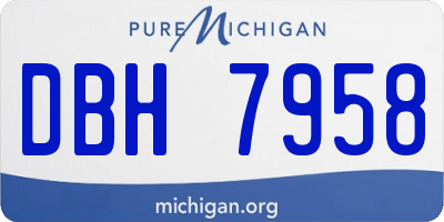 MI license plate DBH7958