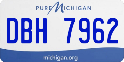 MI license plate DBH7962