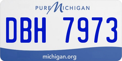MI license plate DBH7973