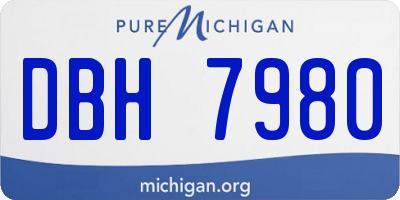 MI license plate DBH7980