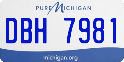 MI license plate DBH7981