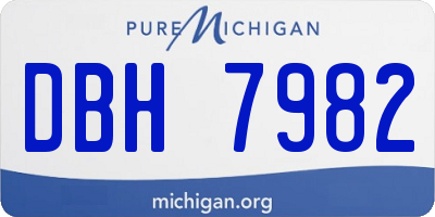 MI license plate DBH7982