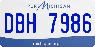 MI license plate DBH7986