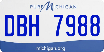 MI license plate DBH7988