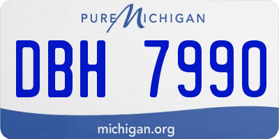 MI license plate DBH7990
