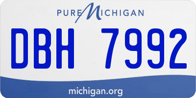 MI license plate DBH7992