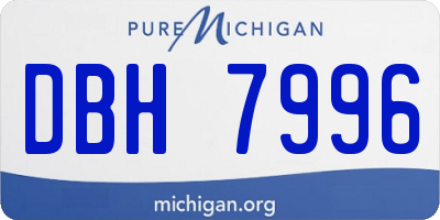 MI license plate DBH7996