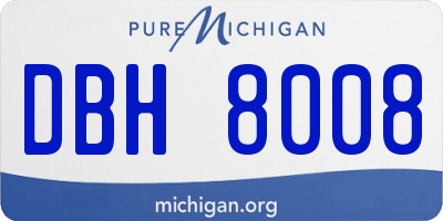 MI license plate DBH8008