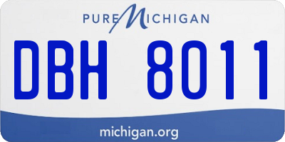 MI license plate DBH8011