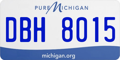 MI license plate DBH8015