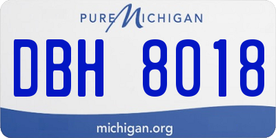 MI license plate DBH8018