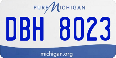 MI license plate DBH8023