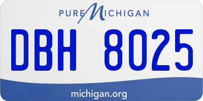 MI license plate DBH8025