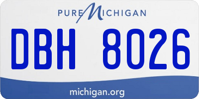 MI license plate DBH8026