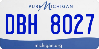 MI license plate DBH8027