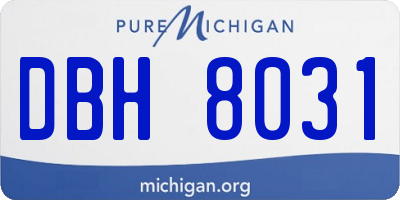 MI license plate DBH8031