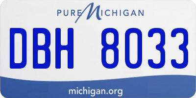 MI license plate DBH8033