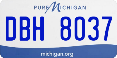 MI license plate DBH8037