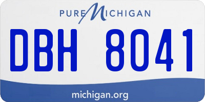 MI license plate DBH8041