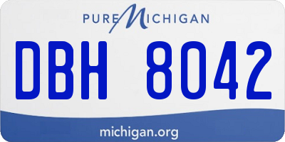 MI license plate DBH8042
