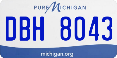 MI license plate DBH8043