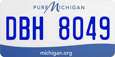 MI license plate DBH8049