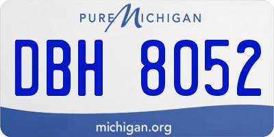 MI license plate DBH8052
