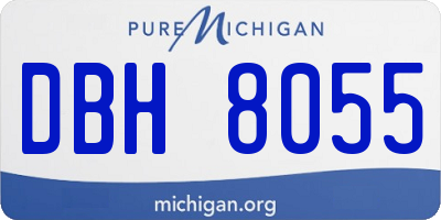 MI license plate DBH8055