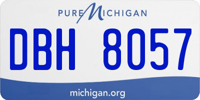 MI license plate DBH8057