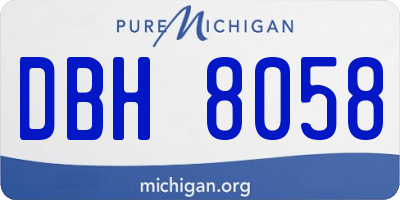 MI license plate DBH8058