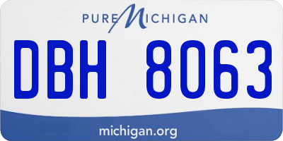 MI license plate DBH8063