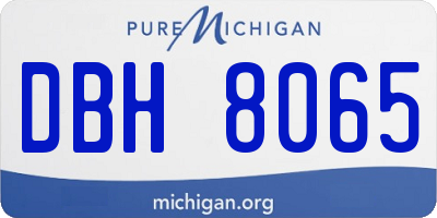 MI license plate DBH8065