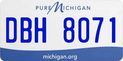 MI license plate DBH8071