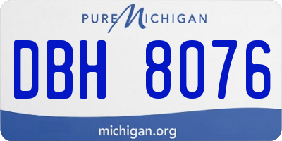 MI license plate DBH8076