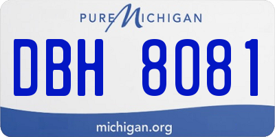 MI license plate DBH8081