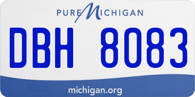 MI license plate DBH8083