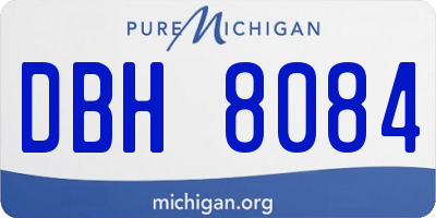 MI license plate DBH8084