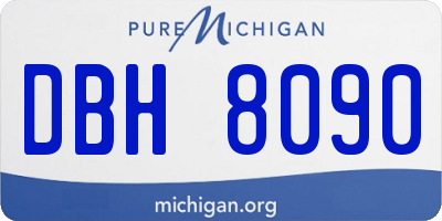 MI license plate DBH8090