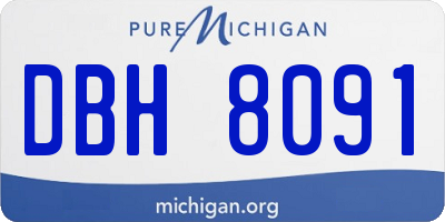 MI license plate DBH8091
