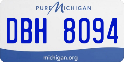 MI license plate DBH8094