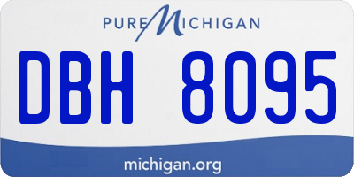 MI license plate DBH8095