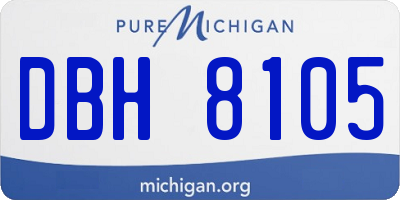 MI license plate DBH8105