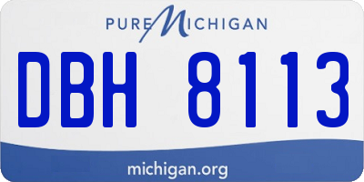 MI license plate DBH8113